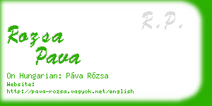 rozsa pava business card